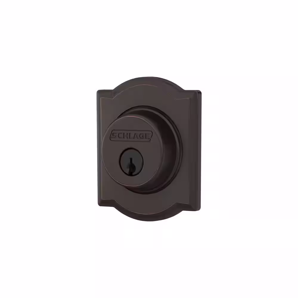 Schlage B60 Series Camelot Aged Bronze Single Cylinder Deadbolt Certified Highest for Security and Durability