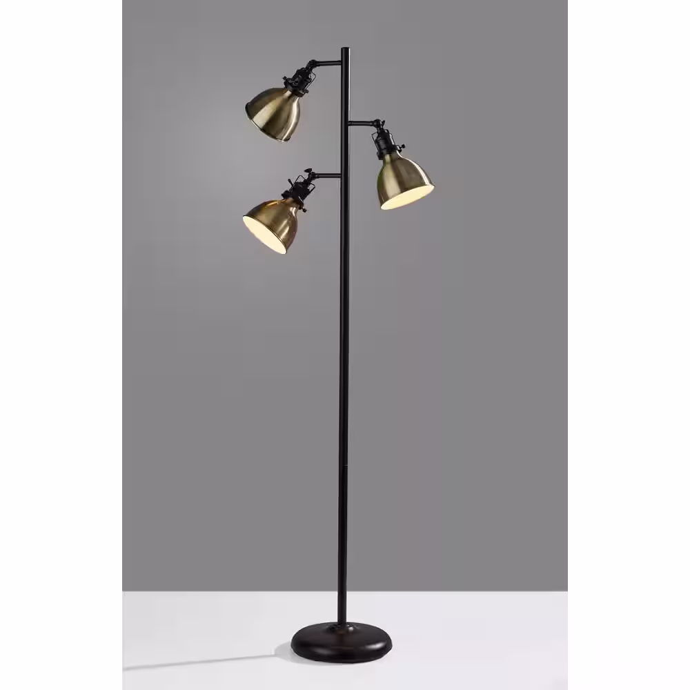 None Alden 64.75 in. 3-Light Antique Bronze and Antique Brass Bulb Pendant