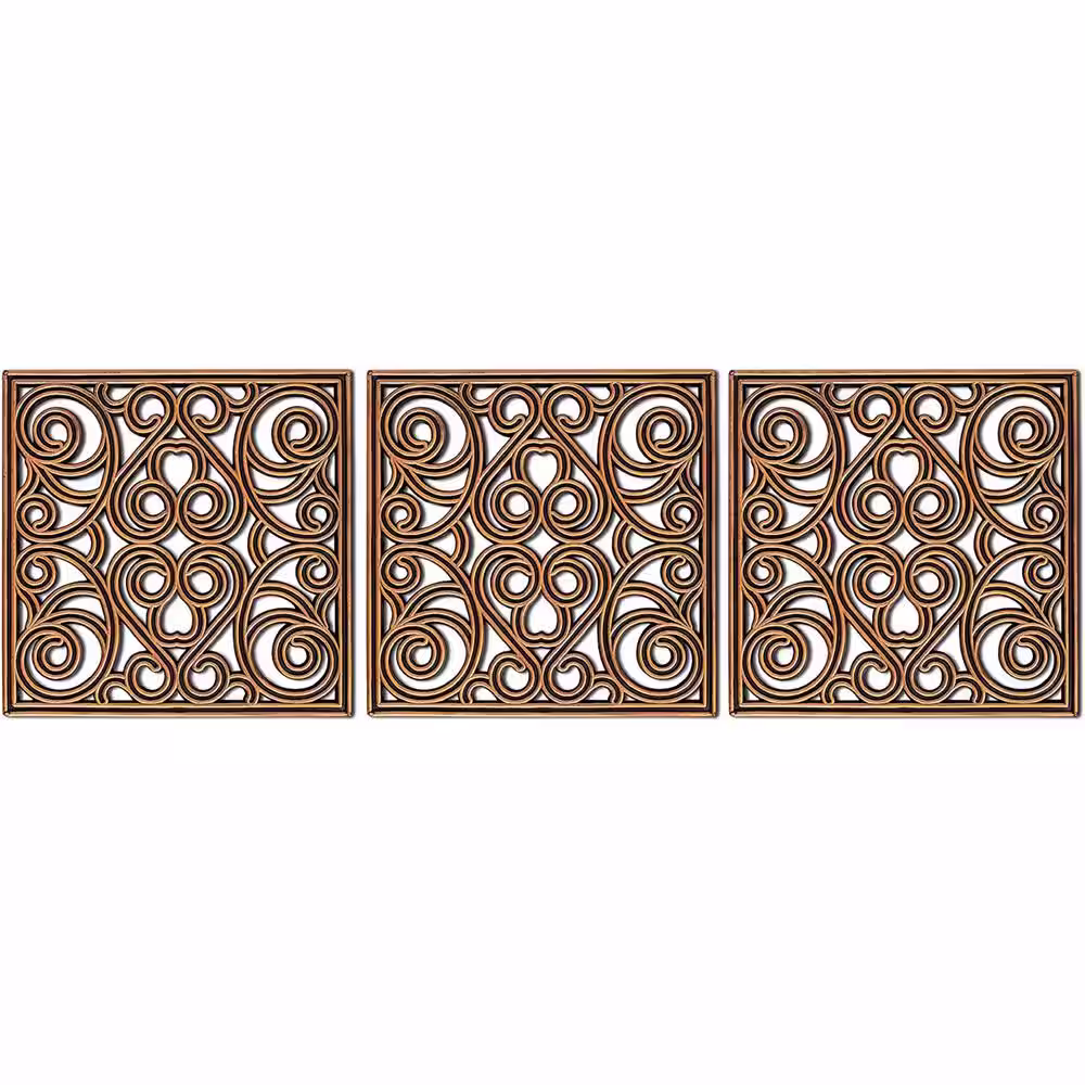 BirdRock Home 12 in. x 12 in. Copper Rubber Tile Step Stone (Set of 3)