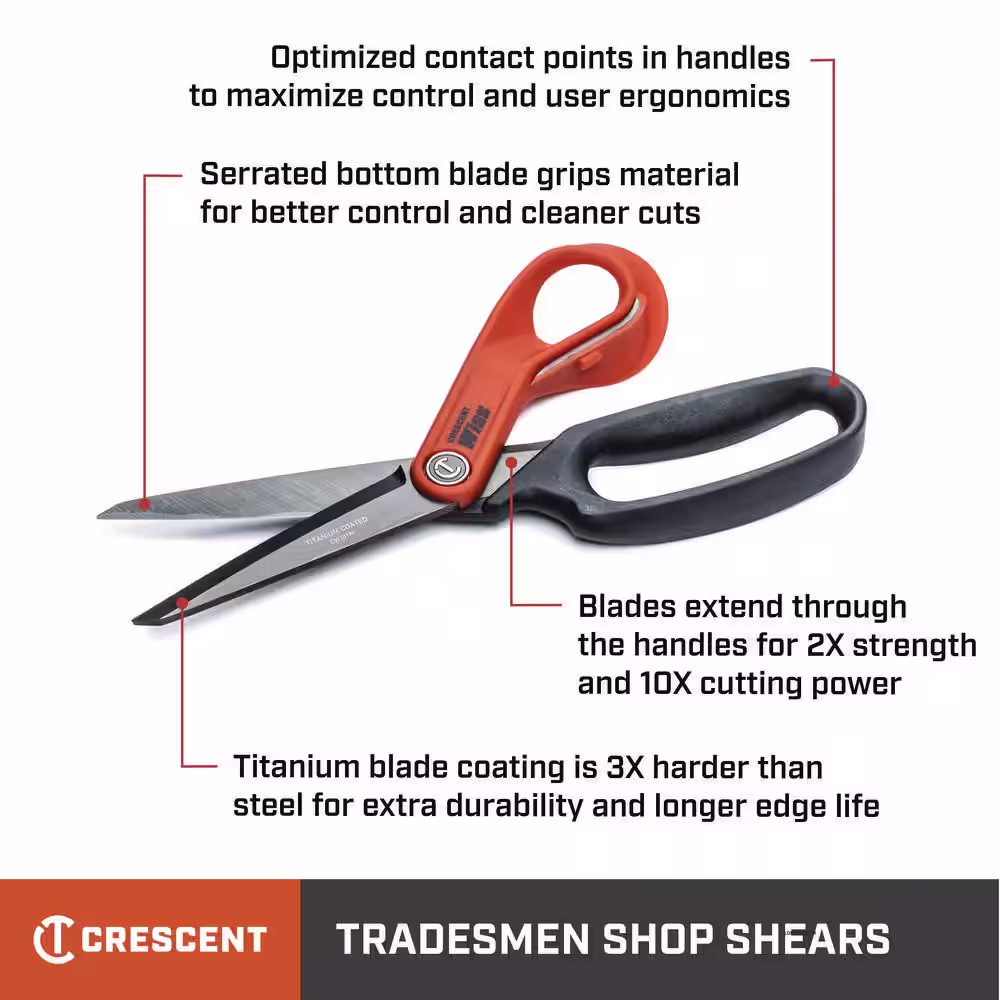 Wiss 10 in. Heavy Duty Titanium Coated Tradesmen Shears