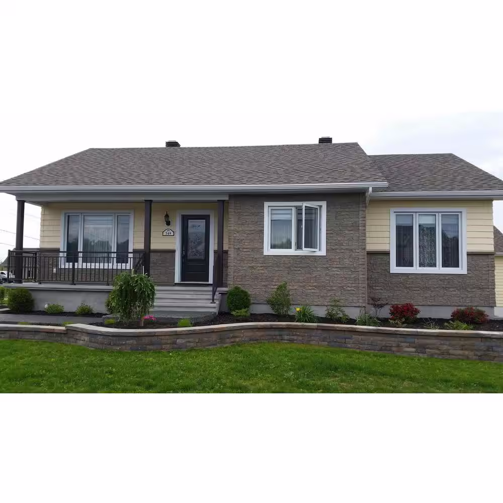 Novik 5.88 in. x 16 in. Dry Stacked Stone Corner Vinyl Siding in Anthracite (5-Case)