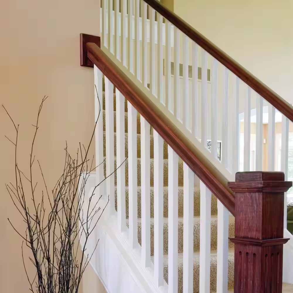 EVERMARK Stair Parts 7327 4-1/2 in. x 6 in. Unfinished Red Oak Craftsman Rosette Handrail Fitting