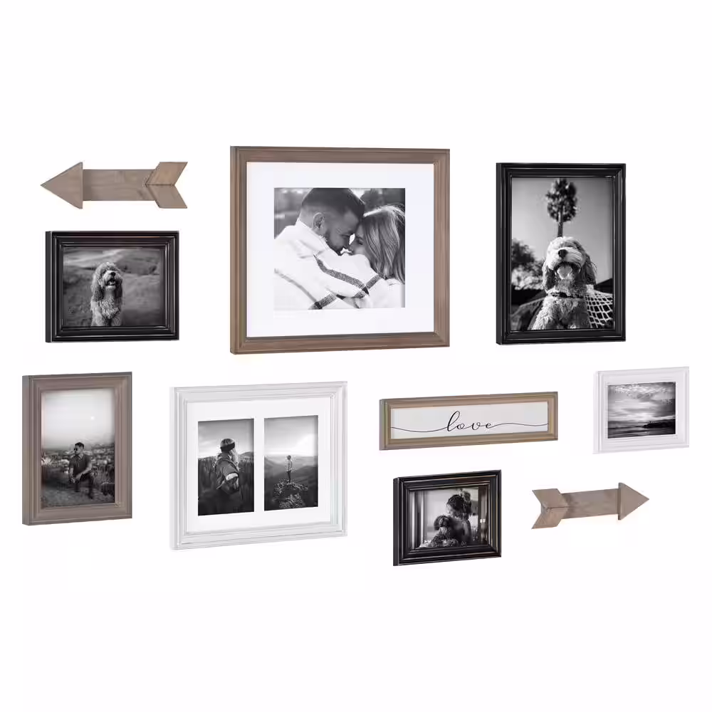 Kate and Laurel Bordeaux Black Picture Frame (Set of 10)
