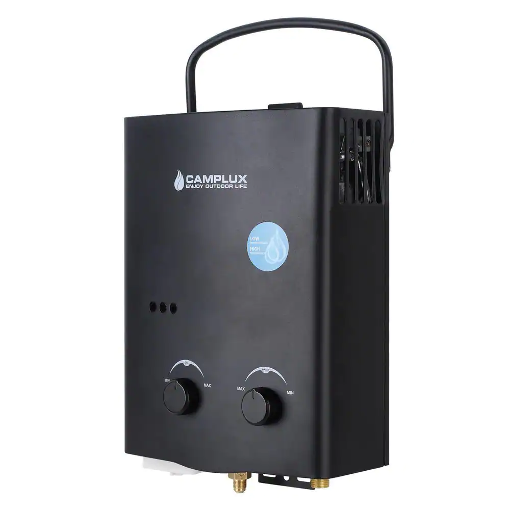 CAMPLUX ENJOY OUTDOOR LIFE Camplux 5L 1.32 GPM Outdoor Portable Propane Gas Tankless Water Heater in Black