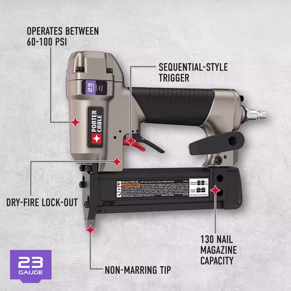 Porter-Cable 6 Gal. Portable Electric Air Compressor w/ 16-GA, 18-GA, 23-GA Nailers and 21-Degree 3-1/2 in. Full Round Framing Nailer