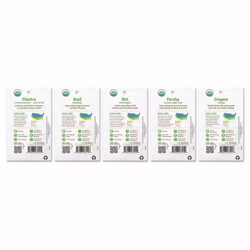 Back to the Roots Organic Herb Seeds Variety (5-Pack)