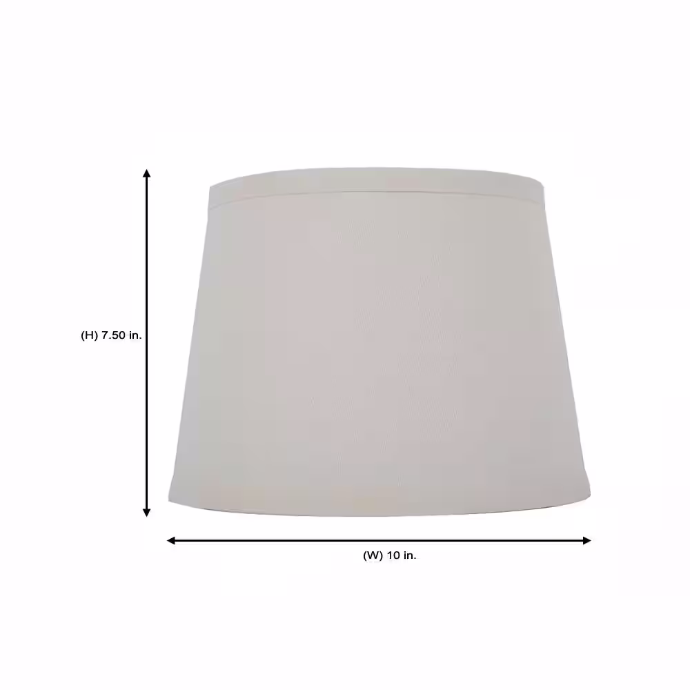 Hampton Bay Mix and Match 10 in. Dia x 7.50 in. H Cream Linen Round Accent Lamp Shade