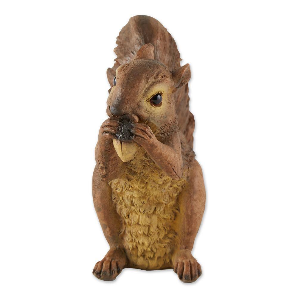 Zingz & Thingz 6.5 in. x 3.25 in. x 6.75 in. Nibbling Squirrel Garden Statue