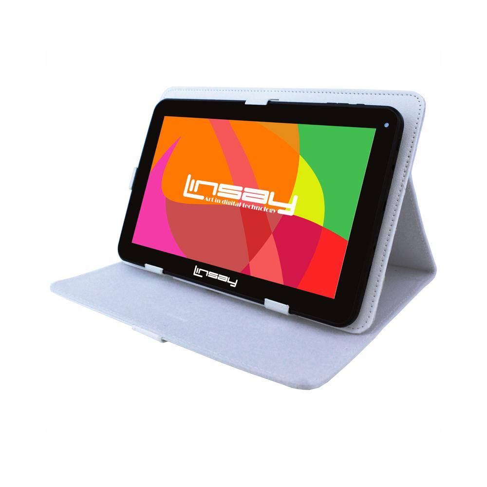 LINSAY 10.1 in. 2GB RAM 32GB Android 12 Quad Core Tablet with White Case