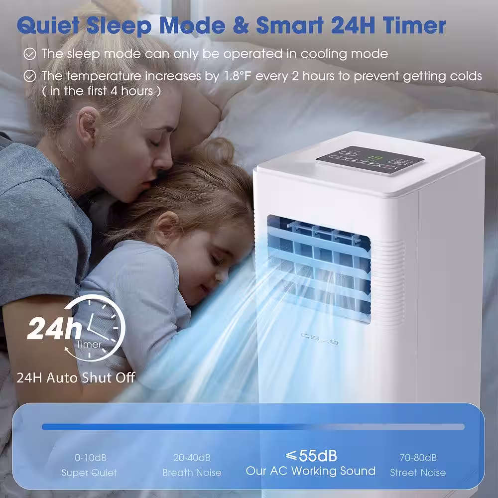 None 10000 BTU Portable Air Conditioner with Remote Control Cooling Fan Dehumidifier