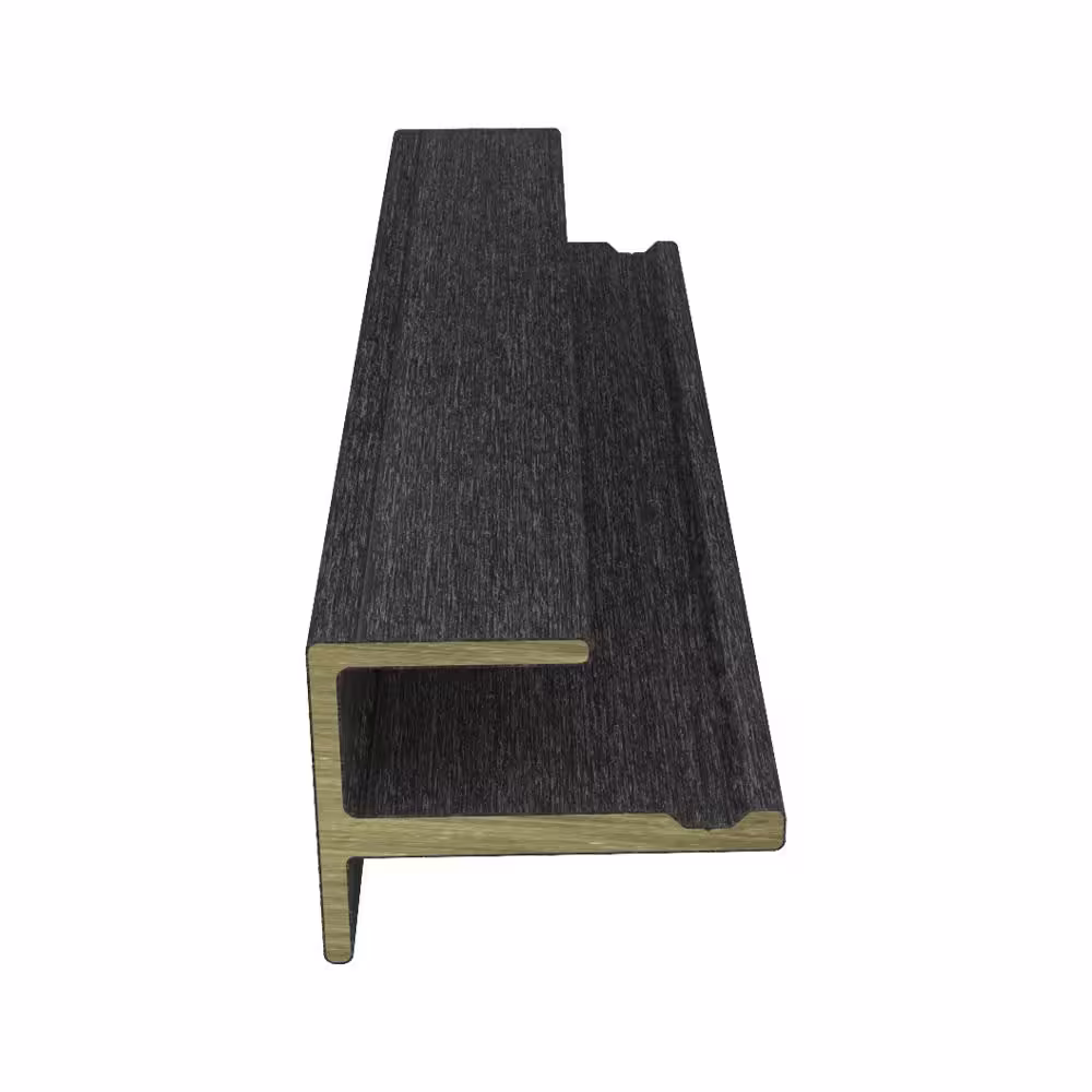 NewTechWood European Siding System 2.91 in. x 2.28 in. x 8 ft. Composite Siding F Trim Hawaiian Charcoal