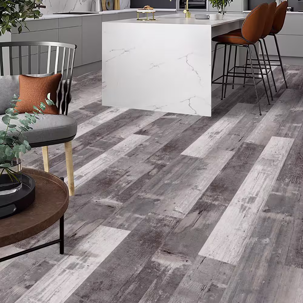 Deco Products COLORS Glue Down Floor and Wall DIY Mambo Wood Aged 6 in. x 36 in. Multi-Tonal Luxury Vinyl Plank (30 sq. ft./case)
