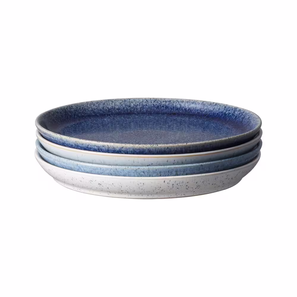 Denby Studio Blue Set of 4 Coupe Dinner Plate