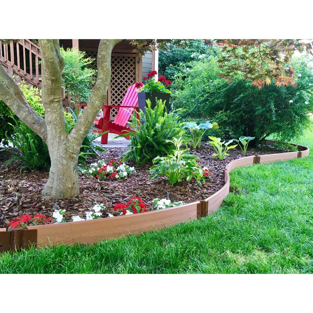 Frame It All 1 in. Profile Tool-Free Classic Sienna 16 ft. Curved Landscape Edging Kit