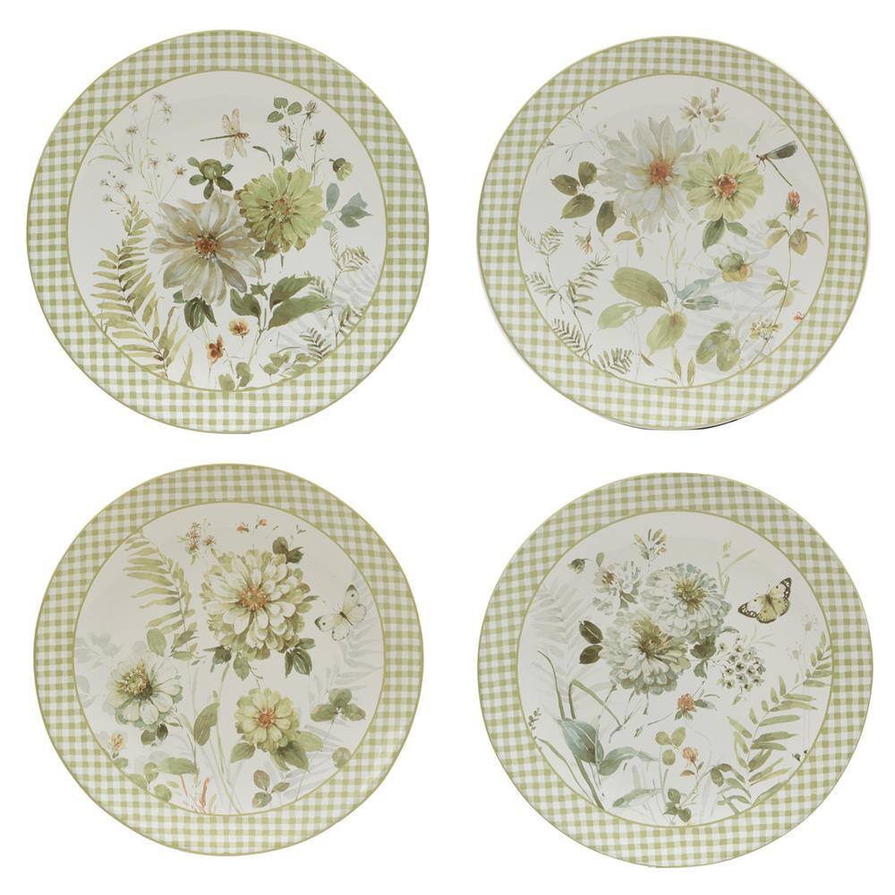 Certified International Green Fields 16-Piece Assorted Colors Earthenware Dinnerware Set Service for 4