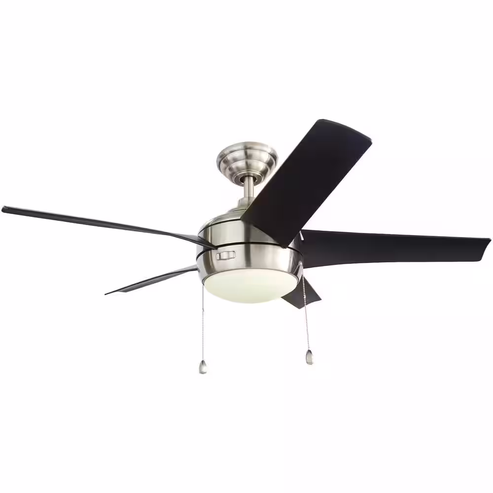 Home Decorators Collection Windward 44 in. LED Brushed Nickel Ceiling Fan with Light Kit