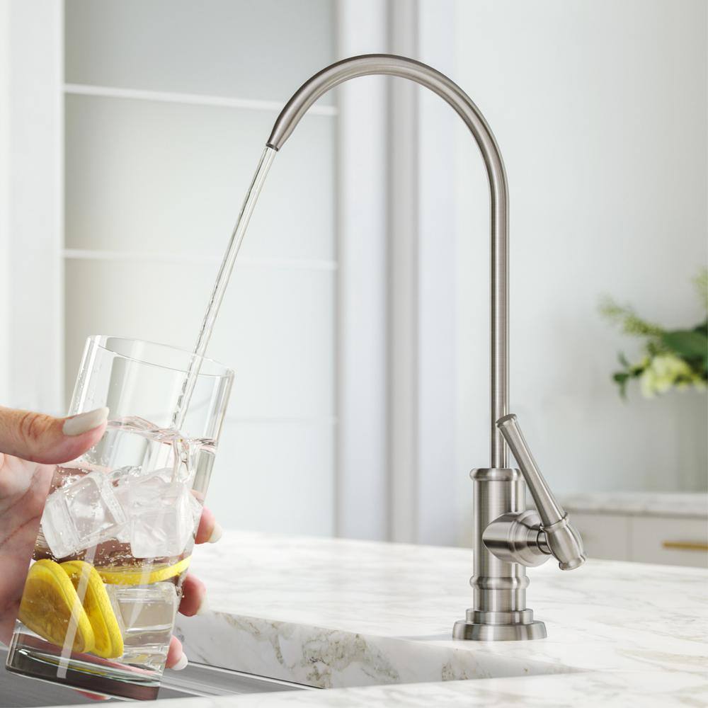 KRAUS Purita 2-Stage Under-Sink Filtration System with Allyn Single Handle Filter Faucet in Spot-Free Stainless Steel
