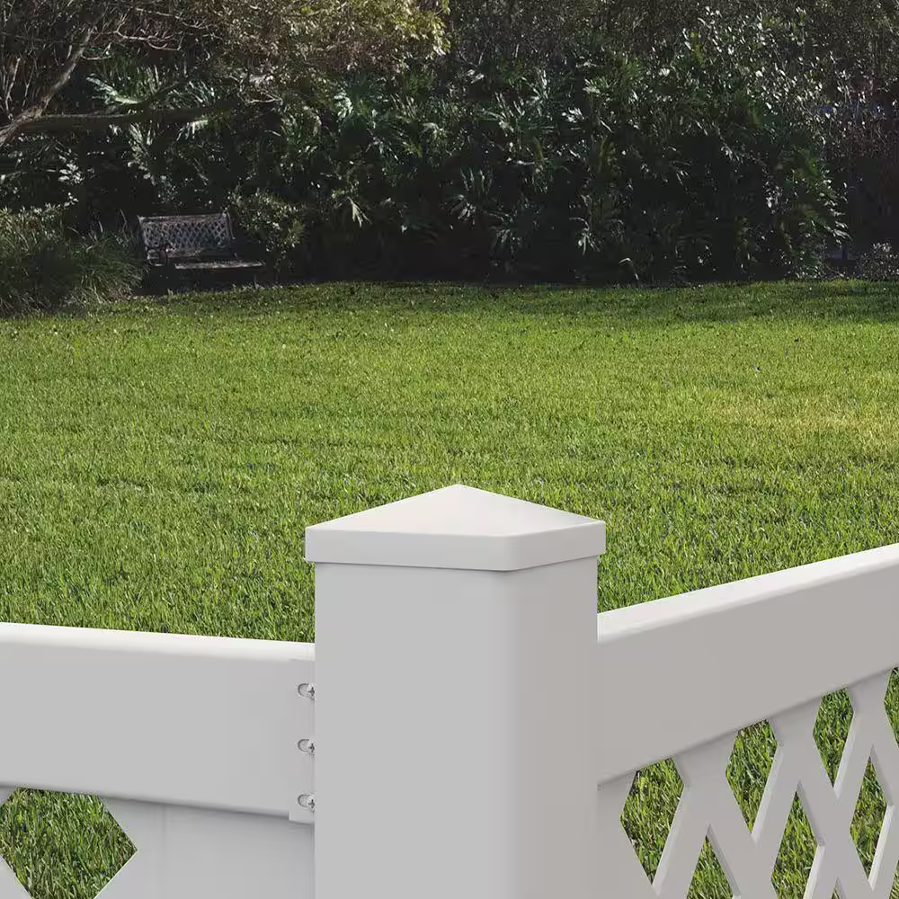 Veranda 5 in. x 5 in. White Vinyl Pyramid Fence Post Cap