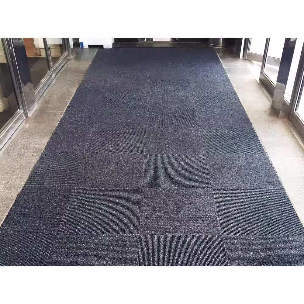 None Atlas Carbon Black Commercial 19.7 in. x 19.7 Interlocking Carpet Tile (12 Tiles/Case) 32.5 sq. ft.