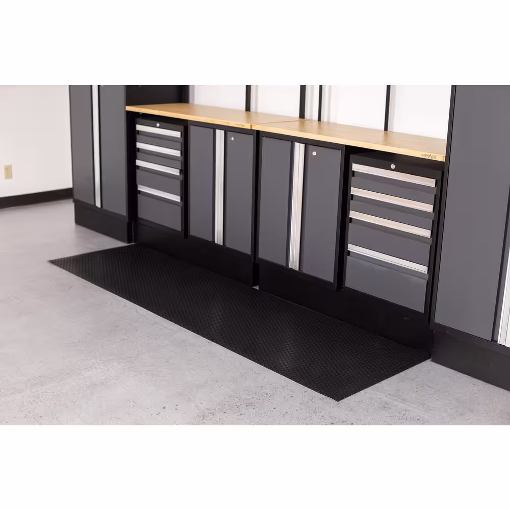 G-Floor Small Coin 27 in. W x 60 in. L Midnight Black Commercial Grade Vinyl Performance Garage Flooring Runner