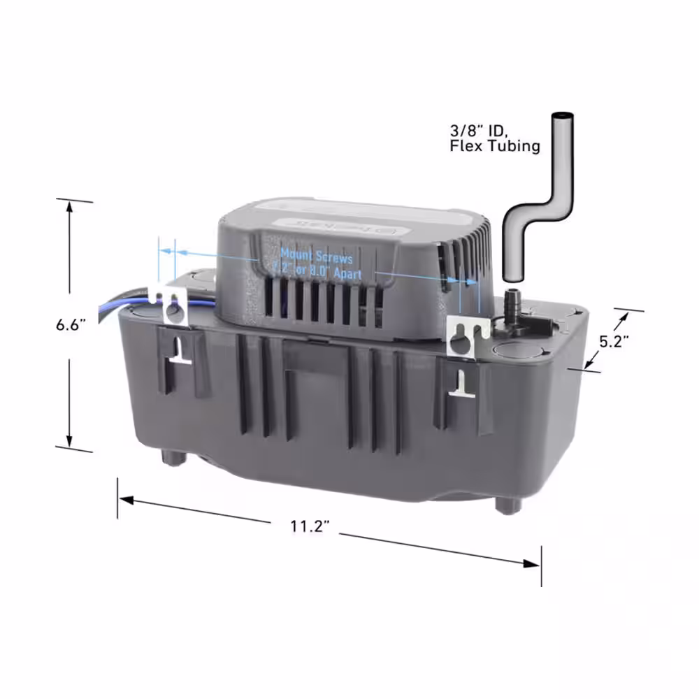 BECKETT Medium 115-Volt Condensate Removal Pump without Safety Switch with 17 ft. Max Lift