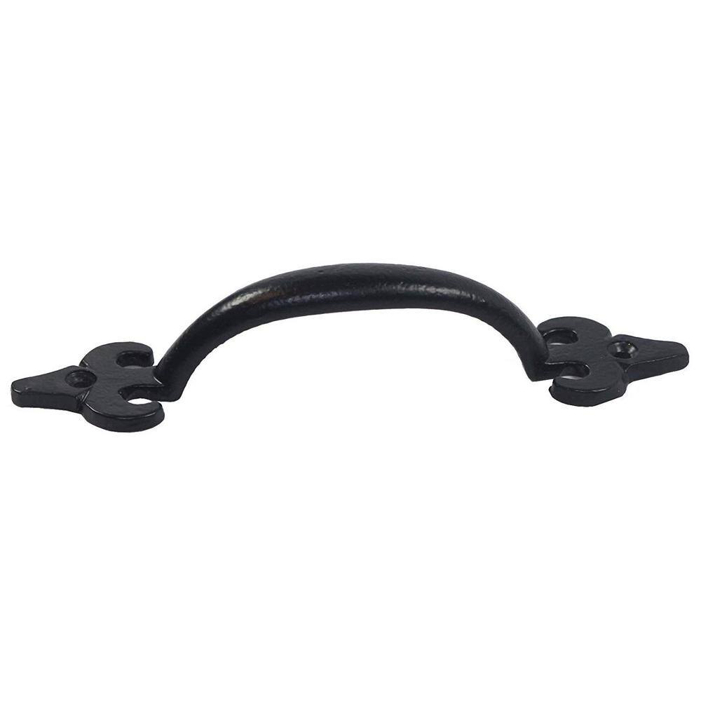 NUVO IRON Antique Colonial 10 in. Black Galvanized Steel Gate, Door, or Cabinet Handle