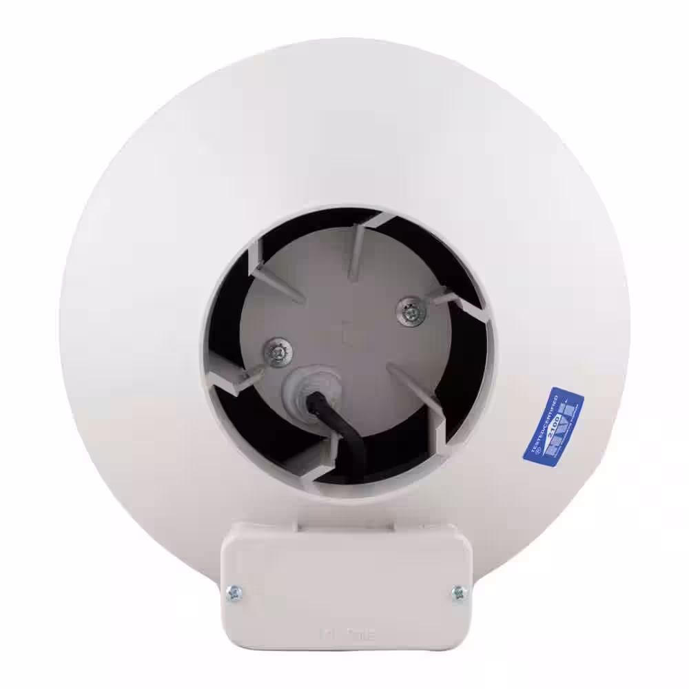 RadonAway RP140C 4 in. Inlet and Outlet Inline Radon Fan in White with 0.7 in. Maximum Operating Pressure