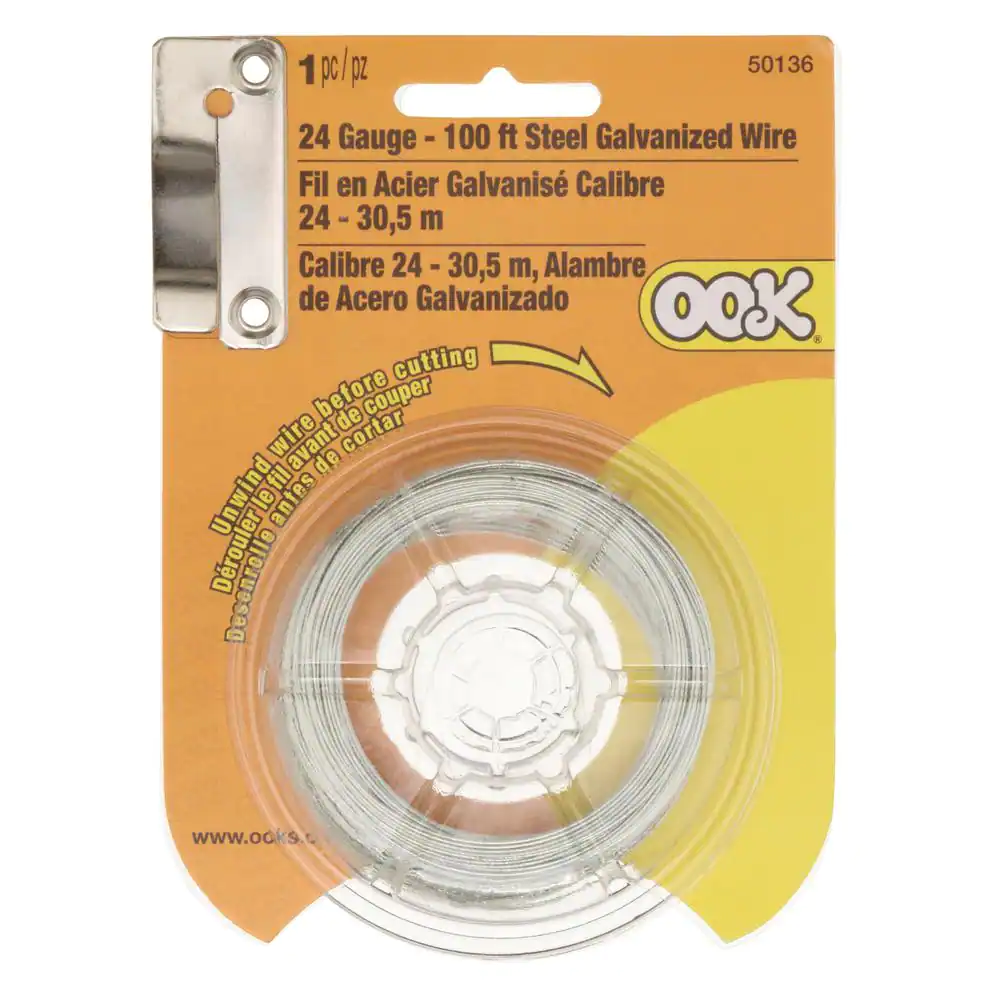 OOK 100 ft. 10 lb. 24-Gauge Galvanized Steel Wire