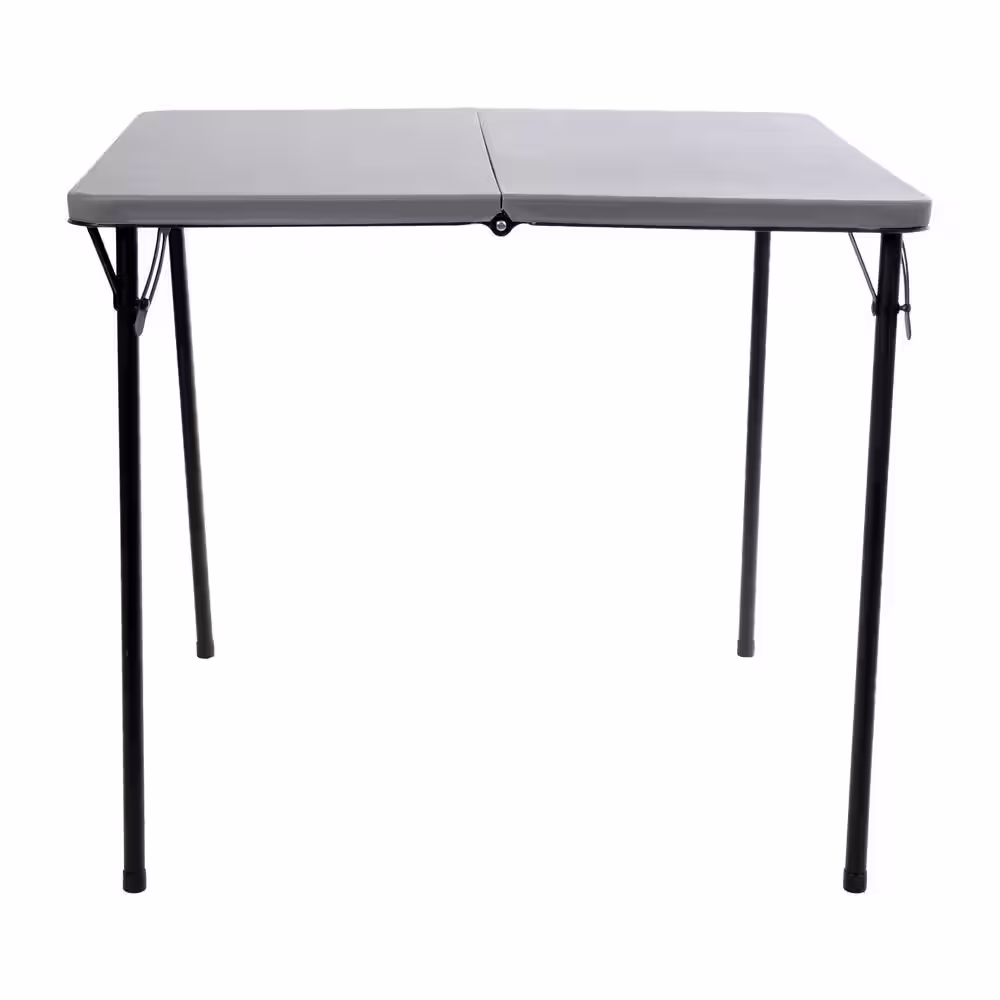 Carnegy Avenue 34 in. x 34 in. Gray Square Plastic Folding Table