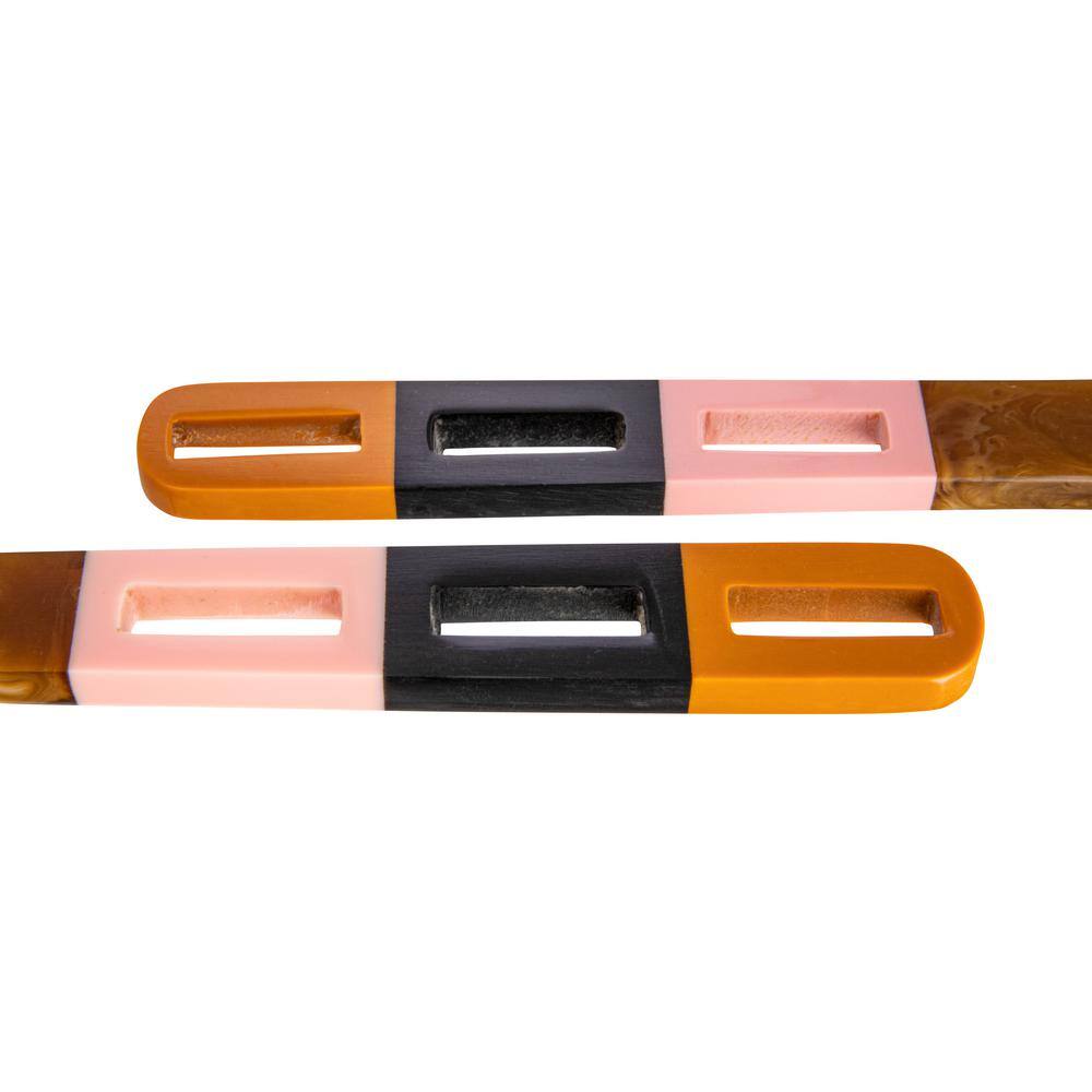 None 2-Piece Vintage Resin Salad Servers with Handles in Drawstring Bag
