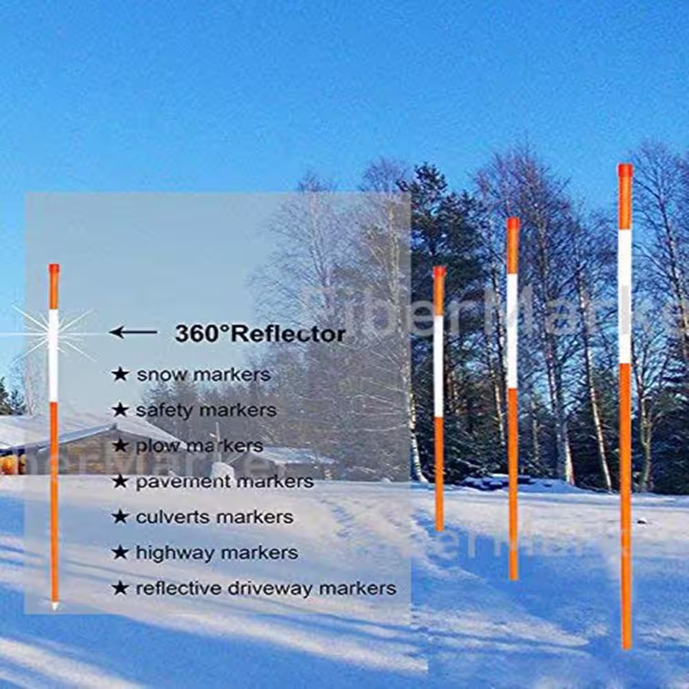 FiberMarker 36 in. Driveway Markers 1/4 in. Dia Driveway Poles for Easy Visibility at Night Reflective, Orange (10-Pack)