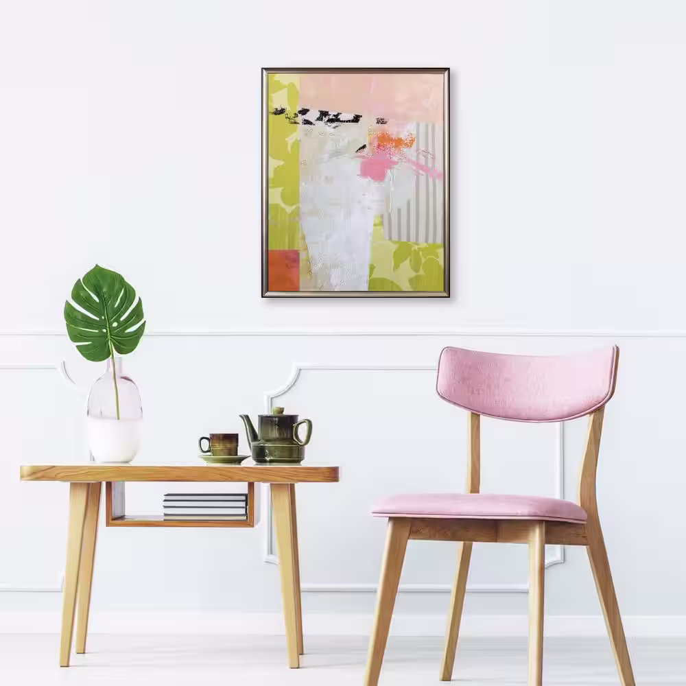 HomeRoots Victoria Pink and Peach Passion Abstract 1 by Unknown Wooden Wall Art
