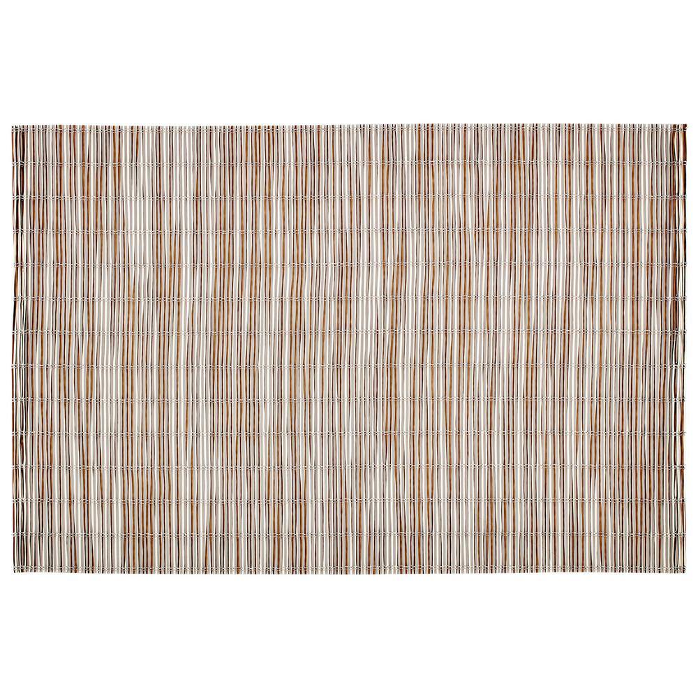 Kraftware EveryTable 18 in. x 12 in. Brown Curry and Natural Woven PVC Placemat (Set of 6)