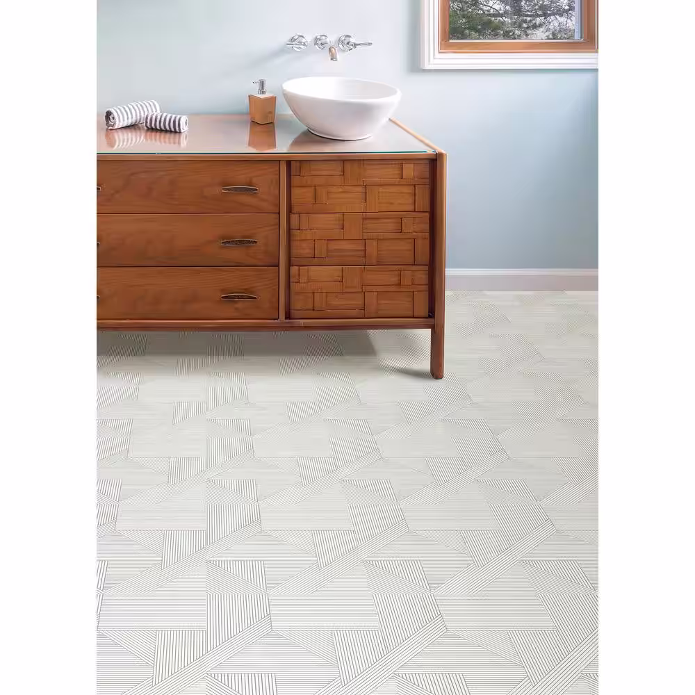 FloorPops 12 in. W x 12 in. L White Frey Peel & Stick Vinyl Floor Tiles (20-Tile, 20 sq. ft.)