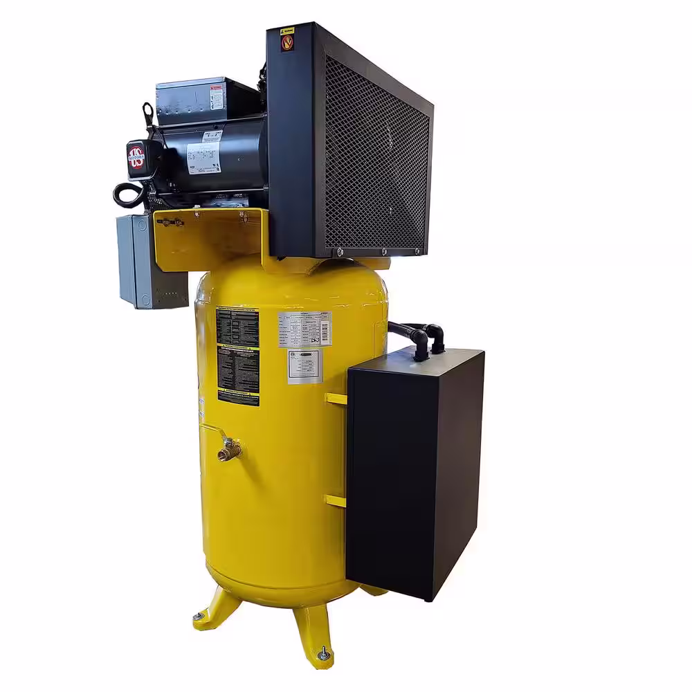 EMAX Industrial Series 80 Gal. 7.5 HP 1-Phase Silent Air Electric Air Compressor with Pressure Lubricated Pump