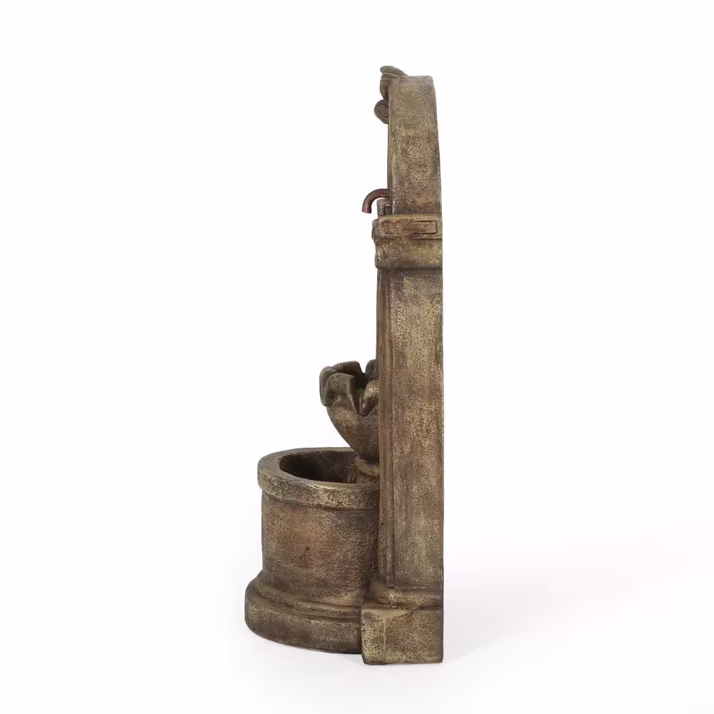 Noble House Lenhart 35.25 in. Outdoor 2-Tier Single Spout Fountain