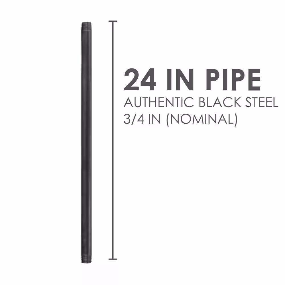 STZ 3/4 in. x 2 ft. Black Steel Schedule 40 Cut Pipe