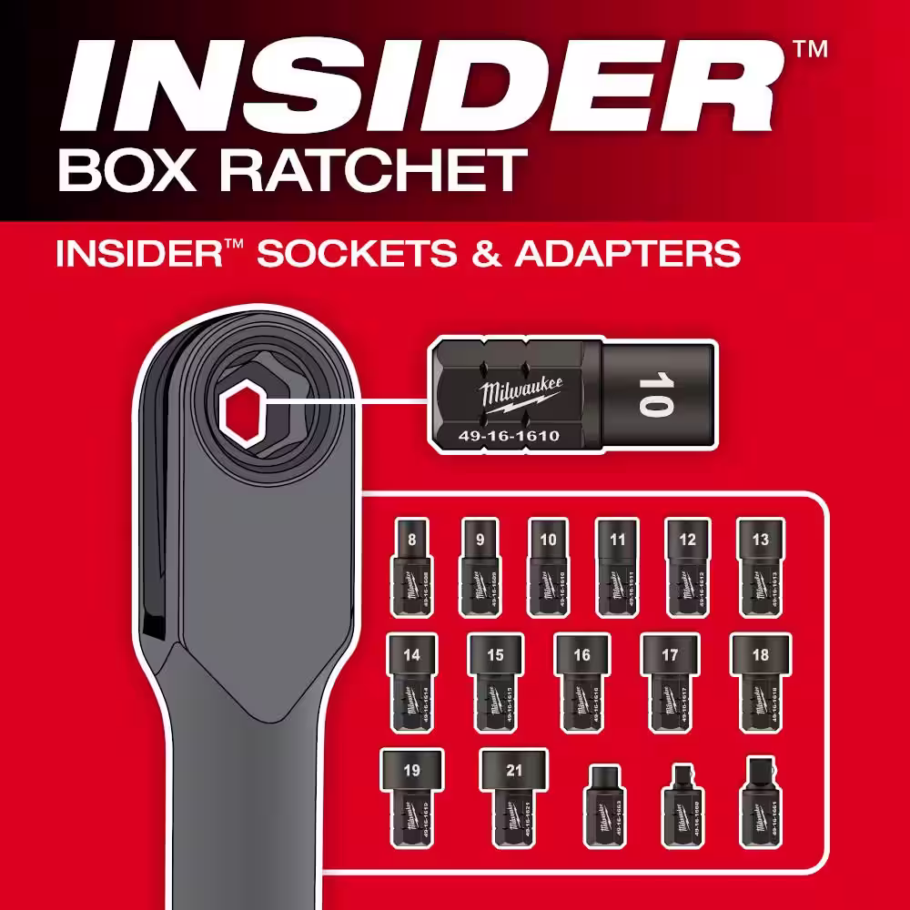 Milwaukee M12 FUEL INSIDER 12V Lithium-Ion Brushless Cordless 1/4 in. - 3/8 in. Extended Reach Box Ratchet Kit w/ Battery, Charger
