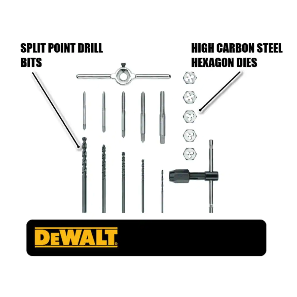 DEWALT Metric Steel Tap and Die Set (17-Pieces)