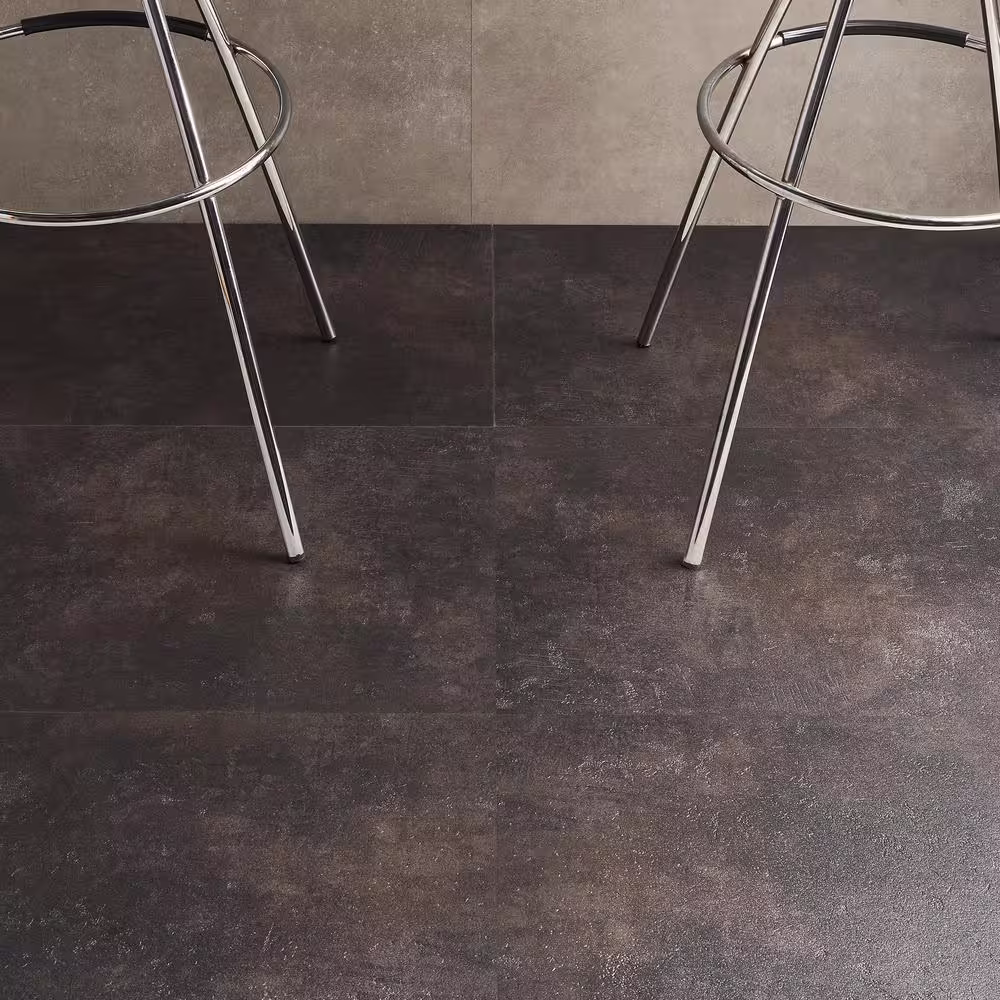 Ivy Hill Tile Duren Concreto Obsidian 28MIL x 18 in. W x 36 in. L Glue Down Waterproof Luxury Vinyl Plank Flooring (36 sqft/case)