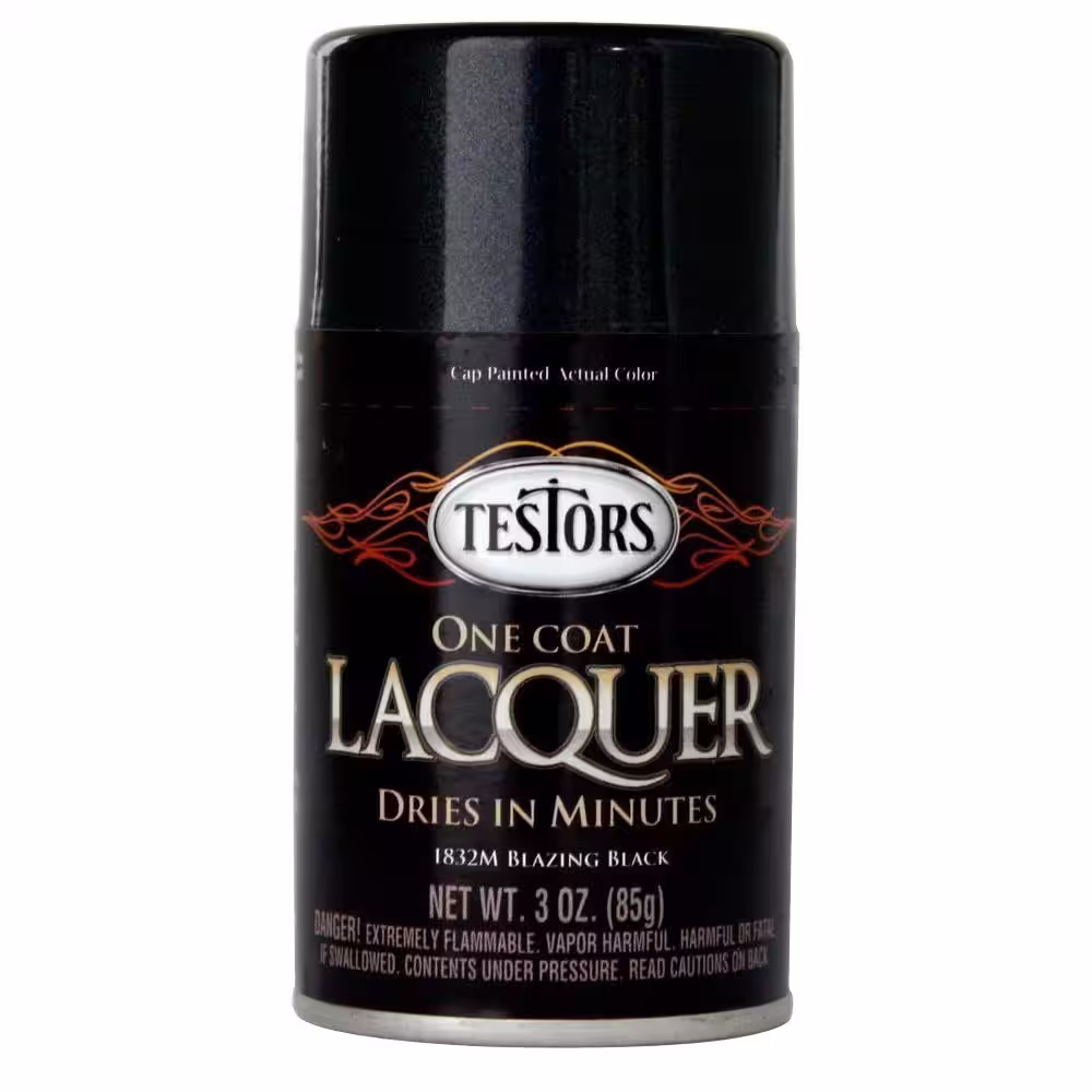 Testors 3 oz. Blazing Black Lacquer Spray Paint (3-Pack)