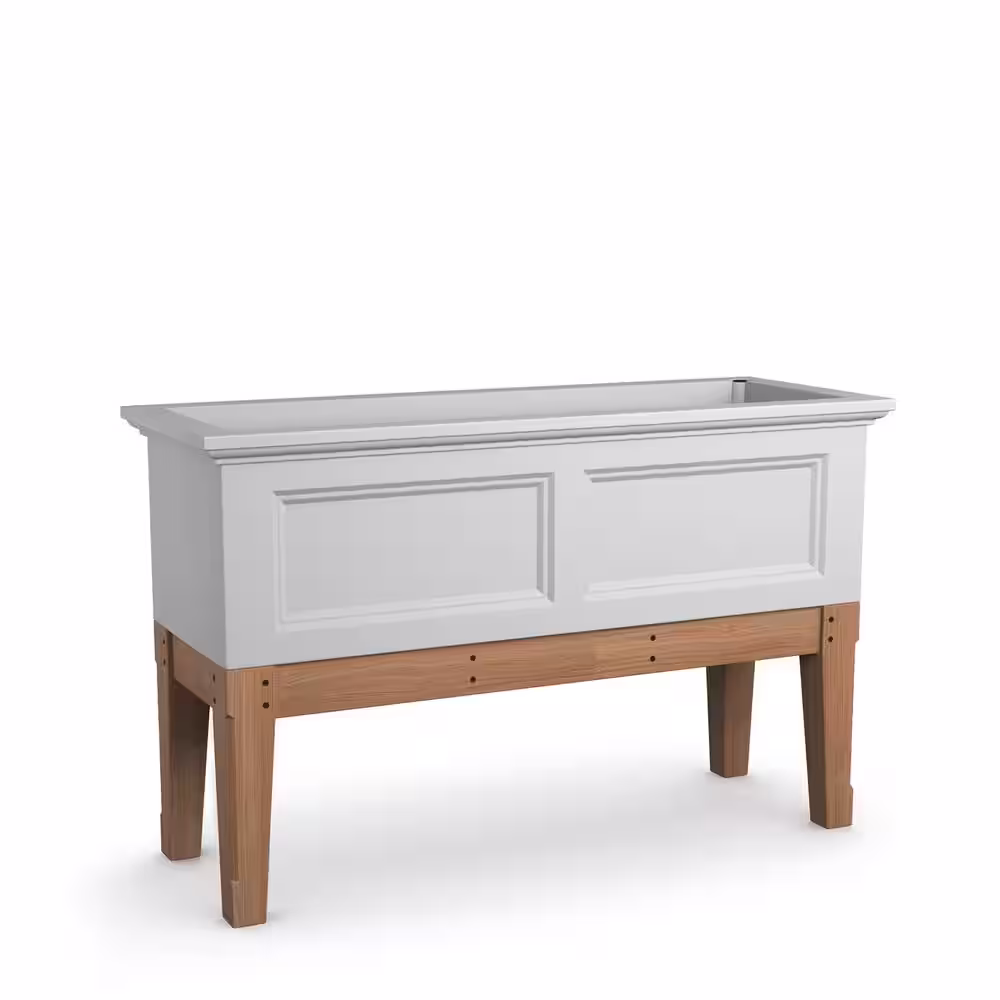 Mayne Fairfield Elevated Self-Watering Polyethylene White Garden Bed