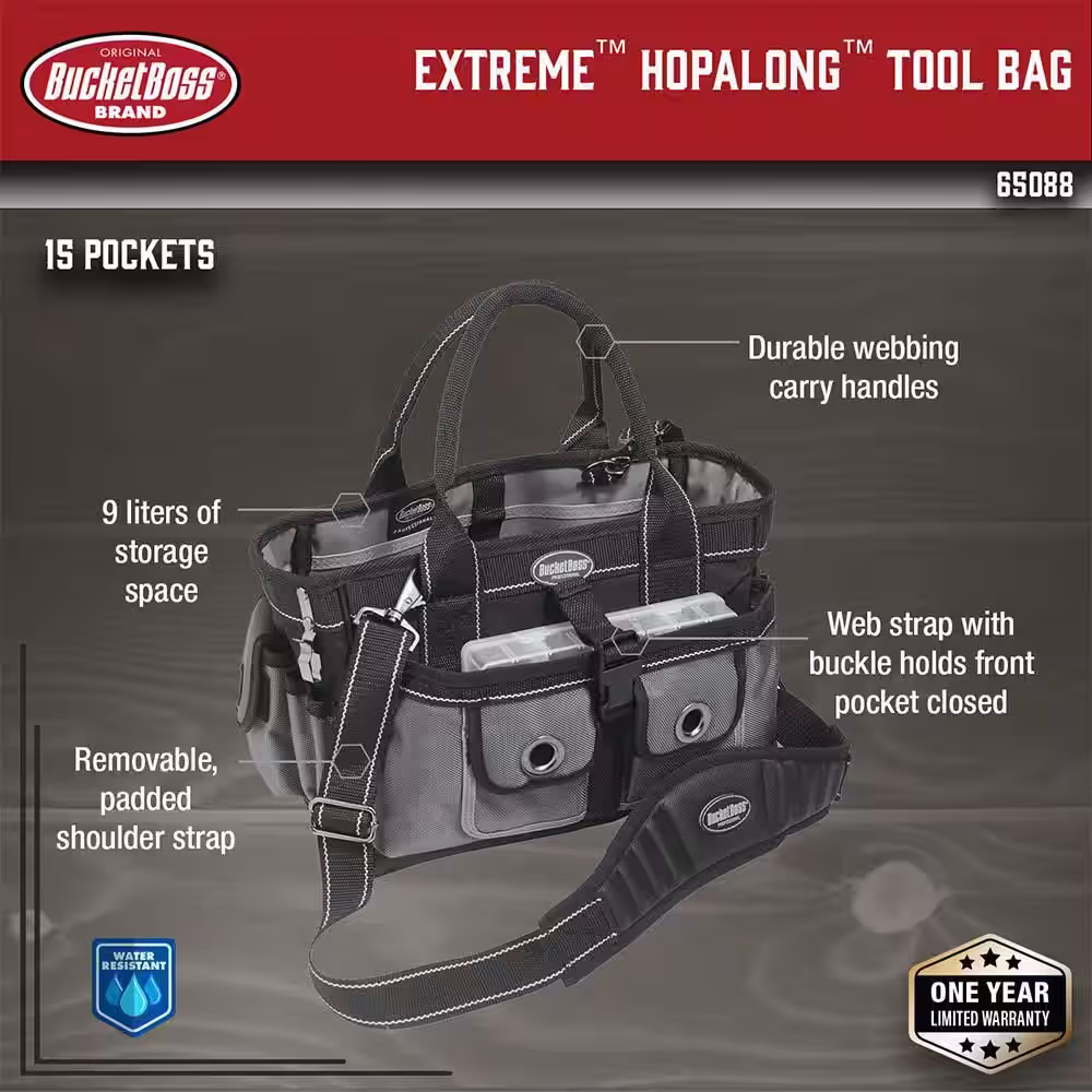 BUCKET BOSS Extreme Hopalong 14 in. 14-Pocket Tool Tote