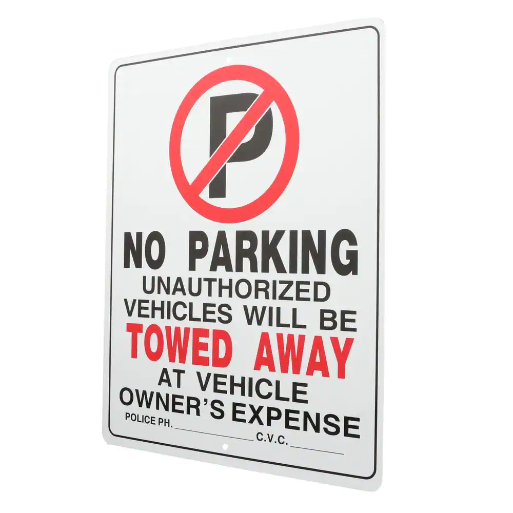 Everbilt 15 in. x 19 in. Plastic No Parking Sign