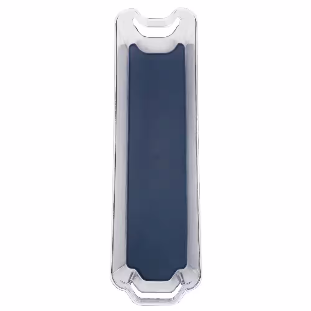 None 1-Piece 14.75 in. x 4.25 in. Fridge Bin with Indigo Rubber Lining