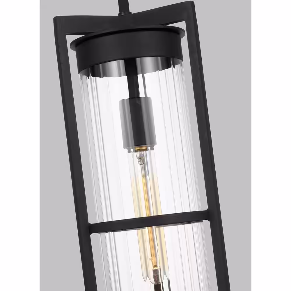 Generation Lighting Alcona 1-Light Black Outdoor Pendant Light