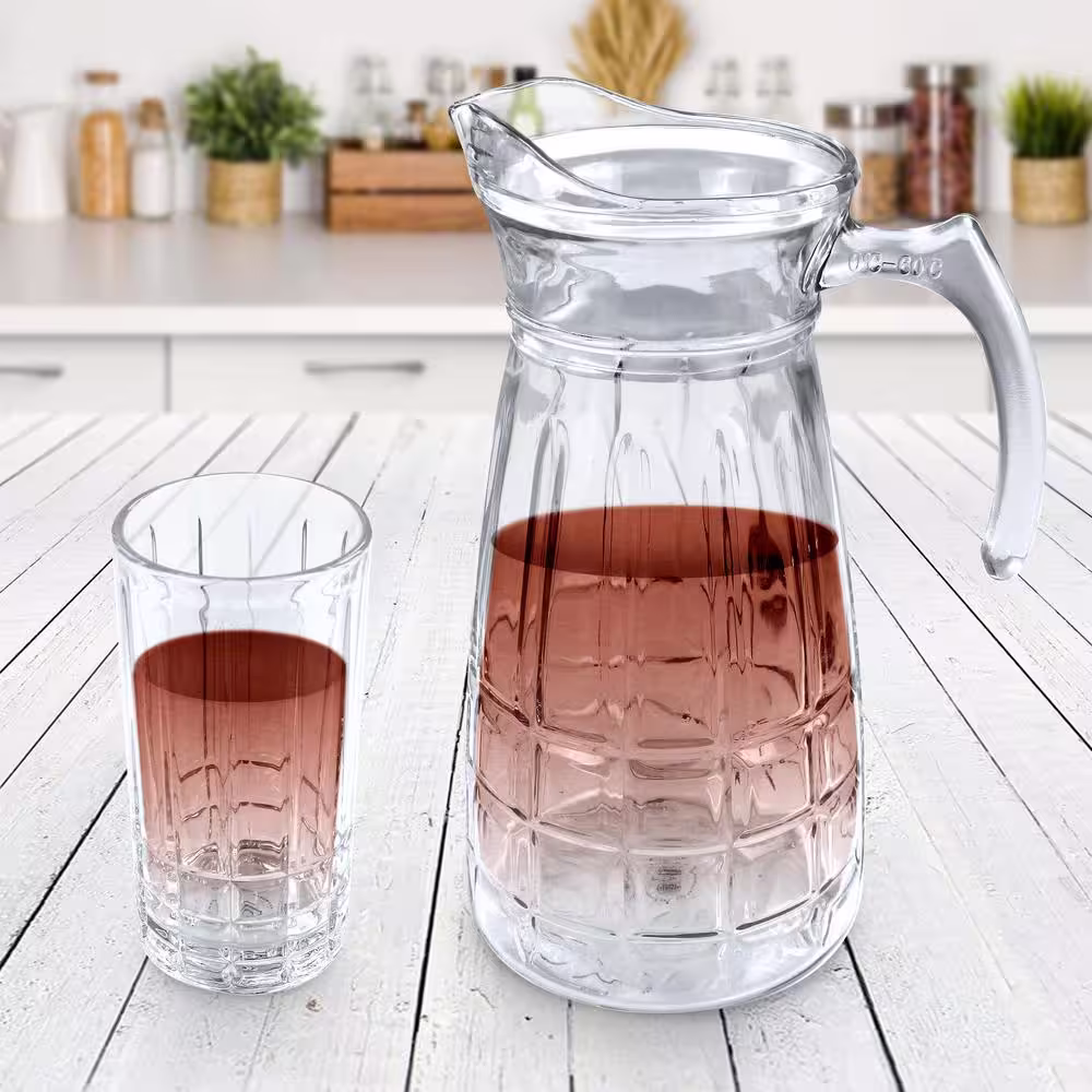 None Jewelite Glass 1.7 qt. s Pitcher and Tumbler Set