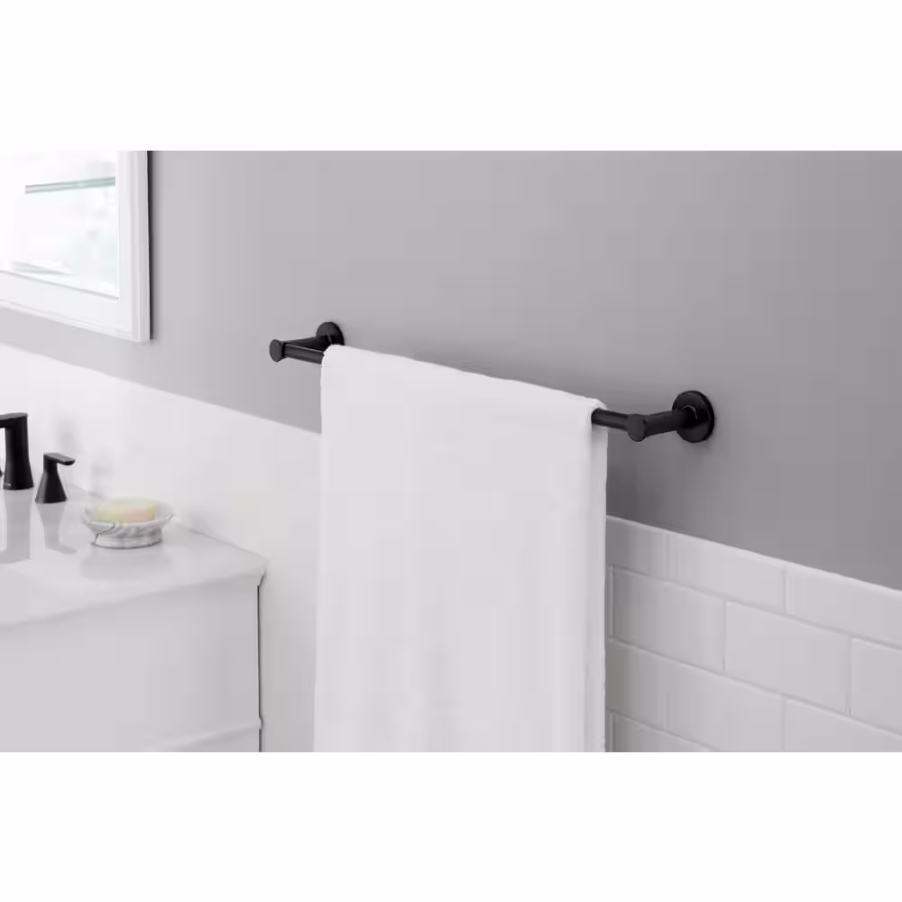 Glacier Bay Lucien 24 in. Towel Bar in Matte Black