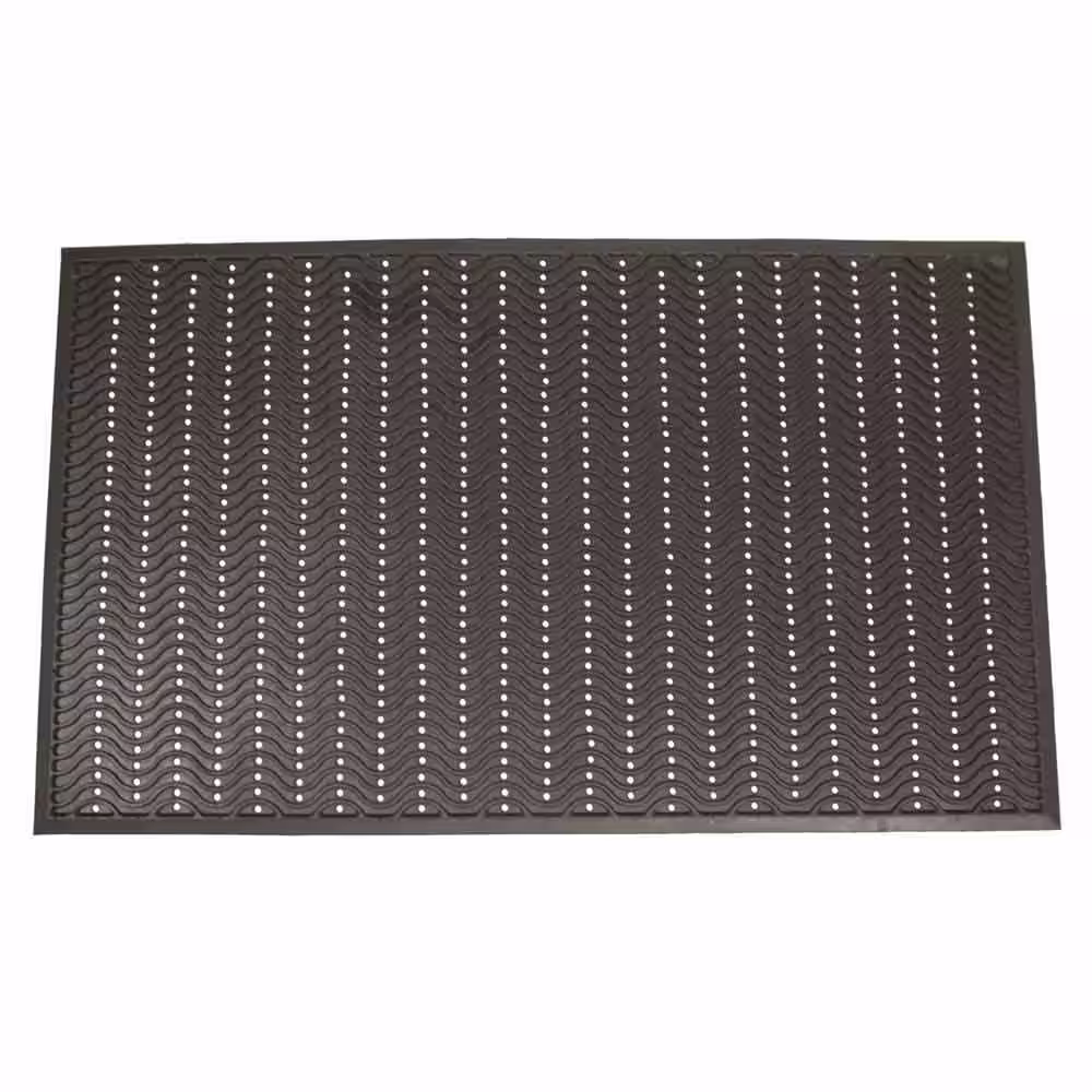 Rubber-Cal Ultra Scraper 3/8 in. x 36 in. x 60 in. Black Commercial Door Mat