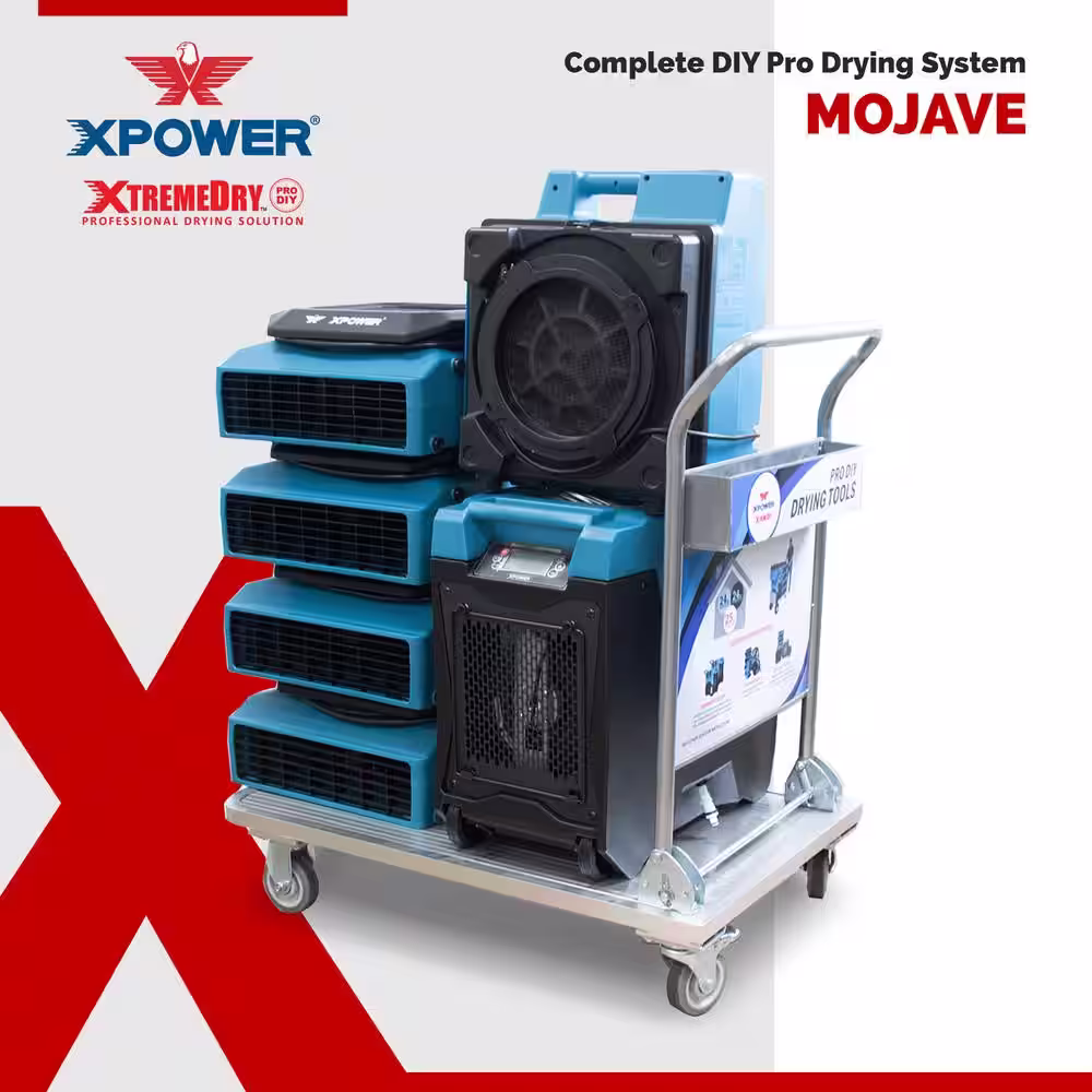 XPOWER 145-Pint LGR Dehumidifier with XTREMEDRY Mojave DIY Pro Drying Solution